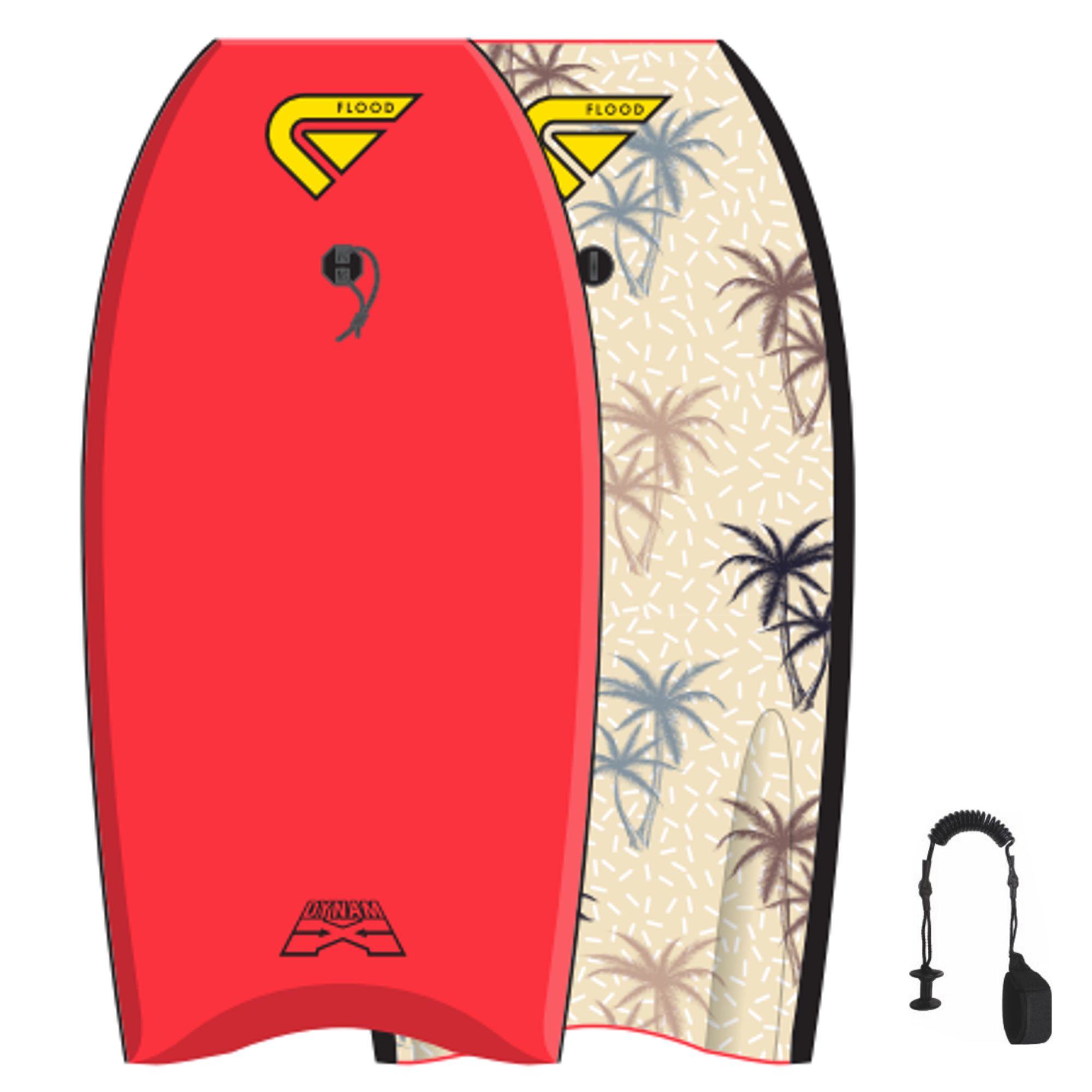 FLOOD Bodyboard Dynamx Stringer 42 Rot Palm
