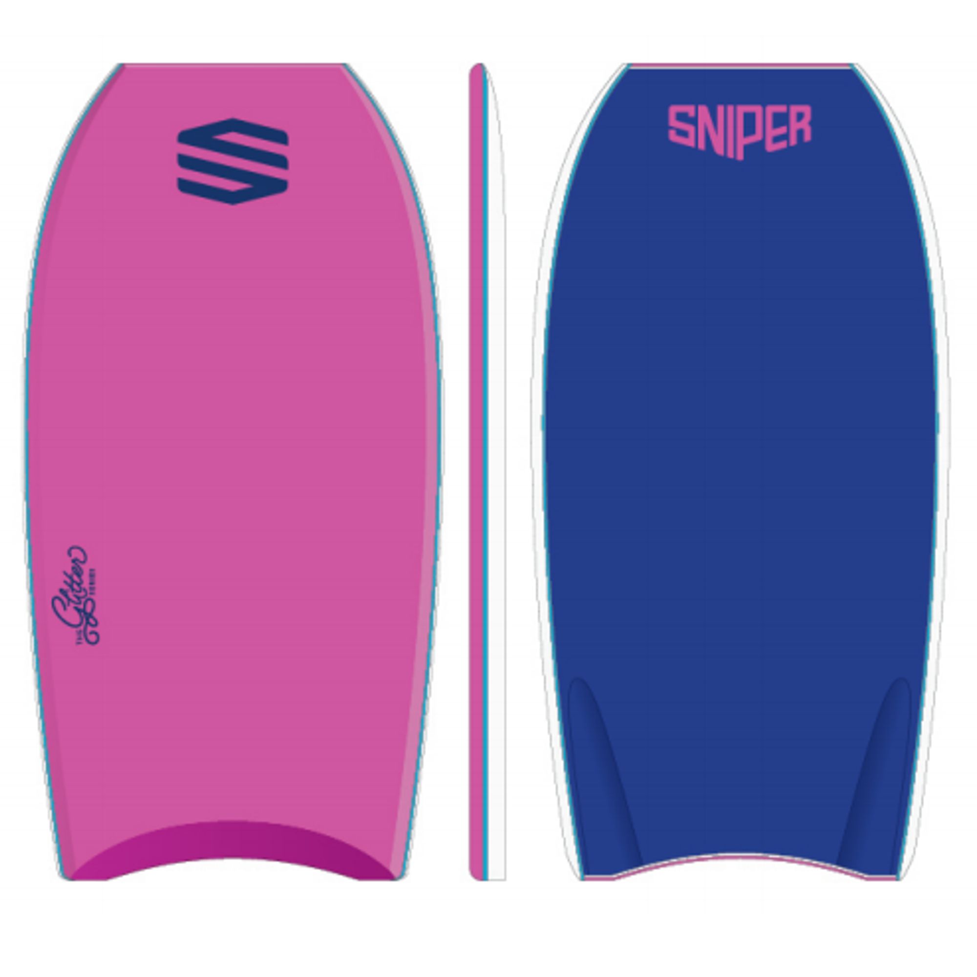 SNIPER Bodyboard Girls Pop Glitter PE 38 Pink Blau