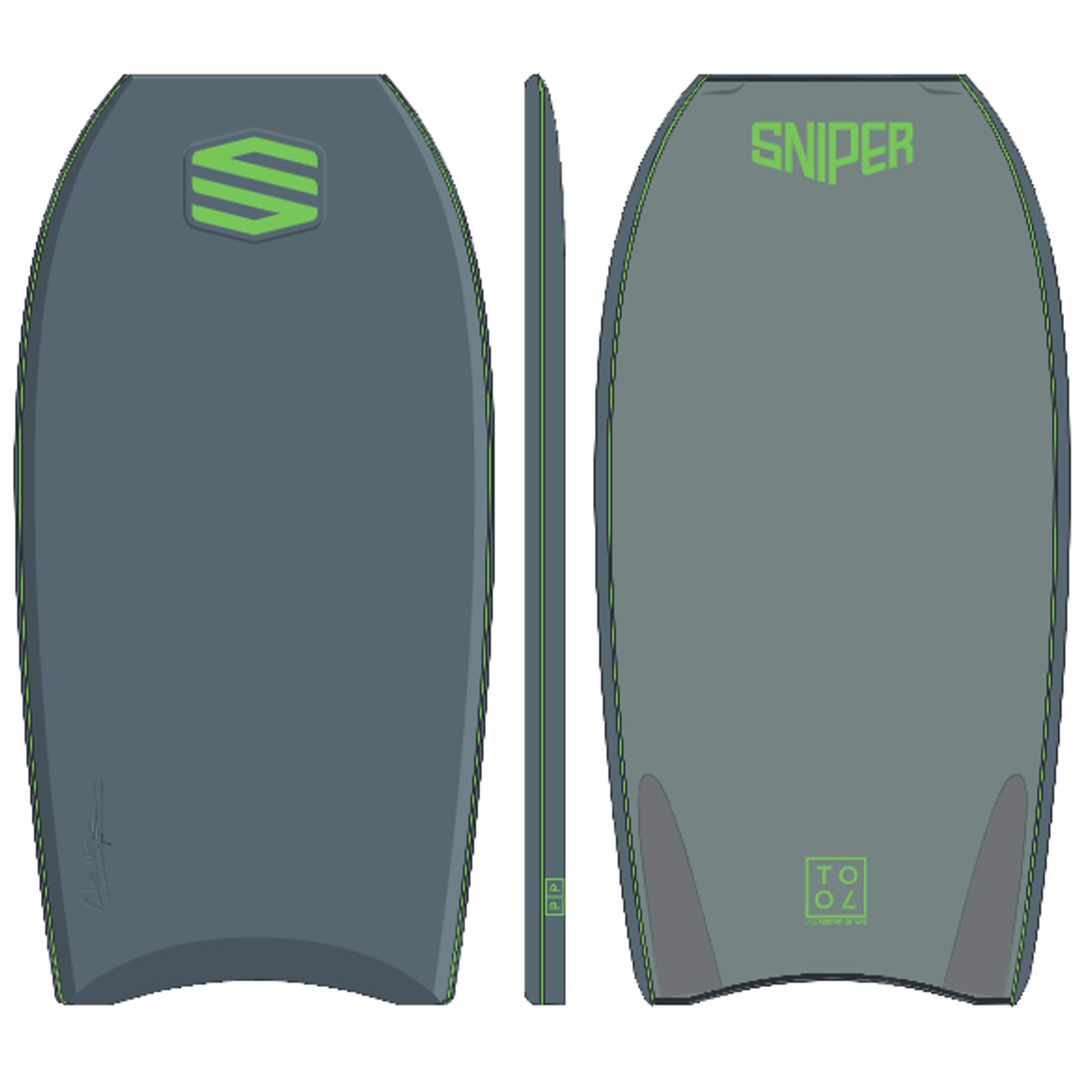 SNIPER Bodyboard Alex Uranga Tool PP 40,5 Grau